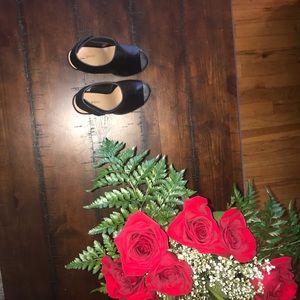 Chunky four inch heels.